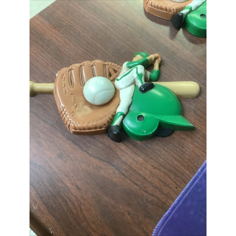 Vintage 1990 Burwood Baseball Player Wall Hanging Decor Plaque USA